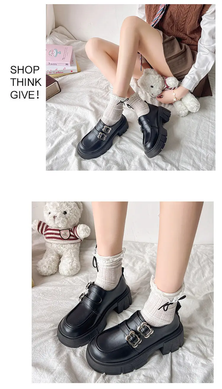 Small Leather Shoes Thick-soled British Style Women's 2025 Spring Vintage Trifle Jk Loafers College Style Mid-heel Uniform Shoes — feature 9