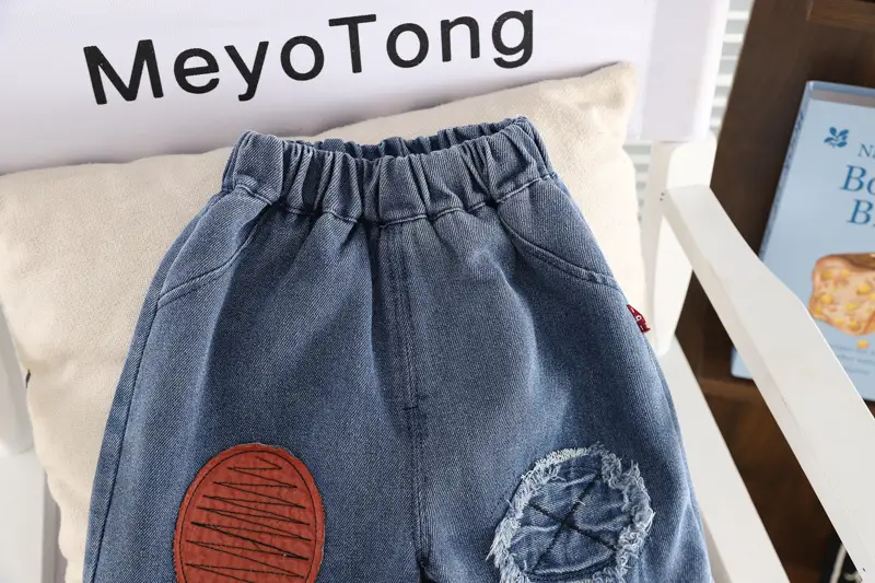 2025 Summer Boys Cotton T-Shirt & Denim Shorts Set — feature 15