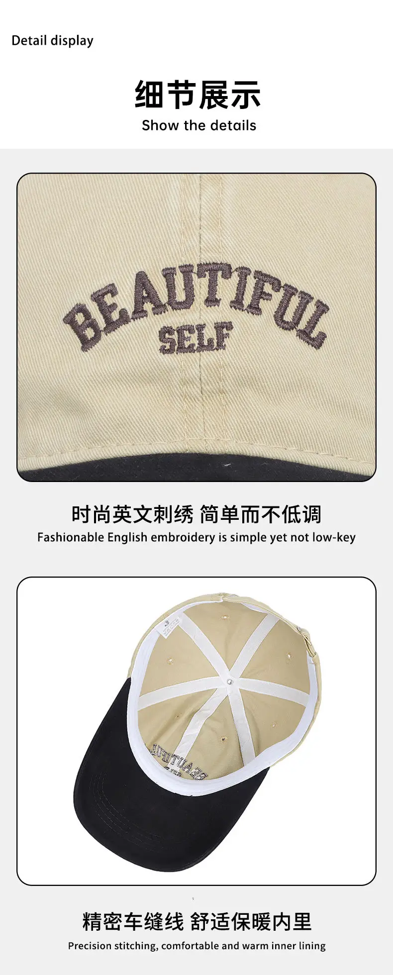 Army Green Vintage Baseball Cap with Self Embroidery — feature 14