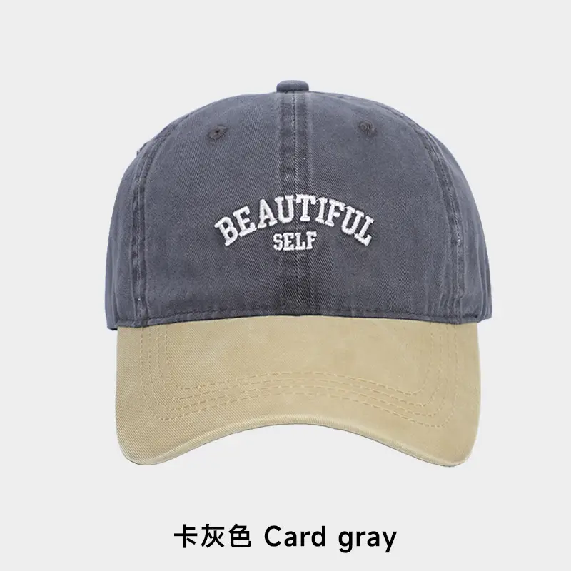 Army Green Vintage Baseball Cap with Self Embroidery - Image 2