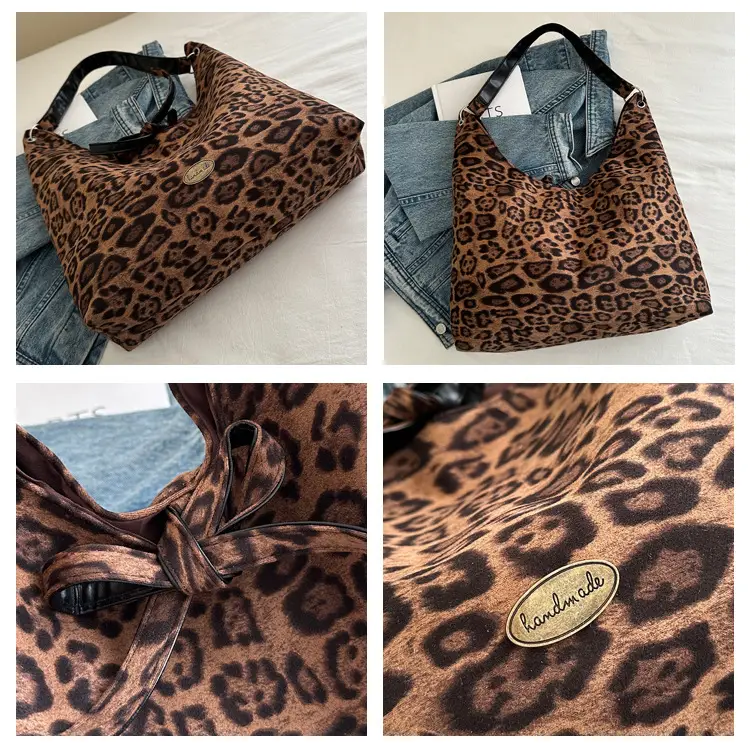 Leopard Tote Bag Large Capacity Casual Shoulder Underarm — feature 6