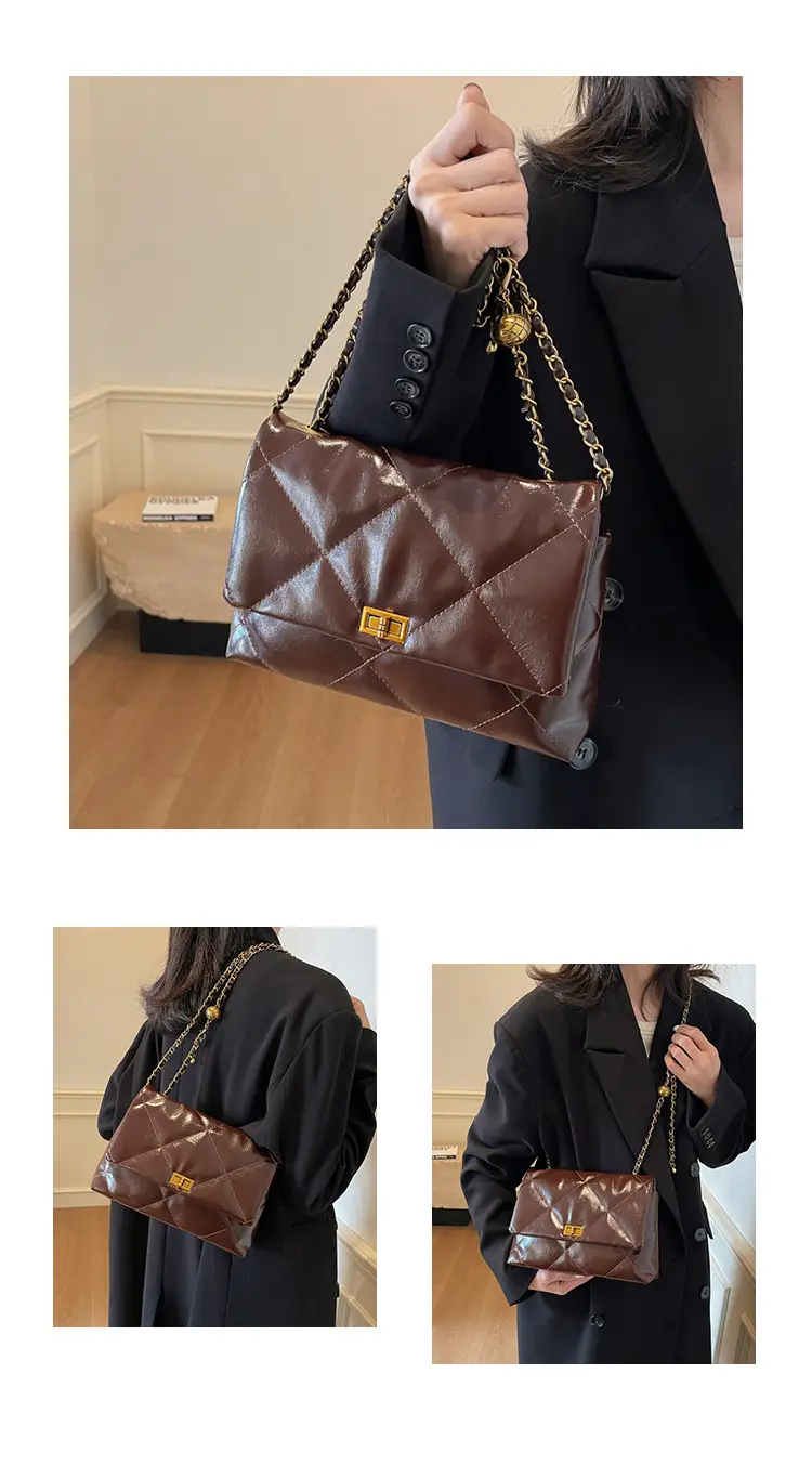 Red Leather Chain Shoulder Bag for Women — feature 11