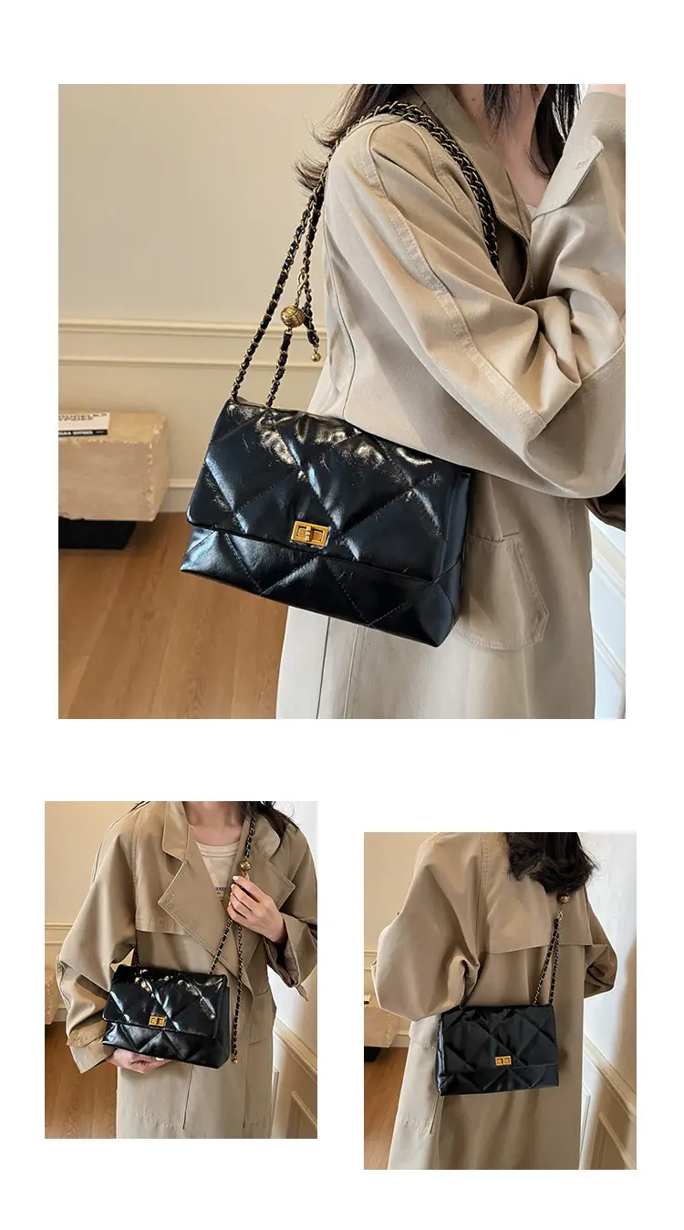 Red Leather Chain Shoulder Bag for Women — feature 8