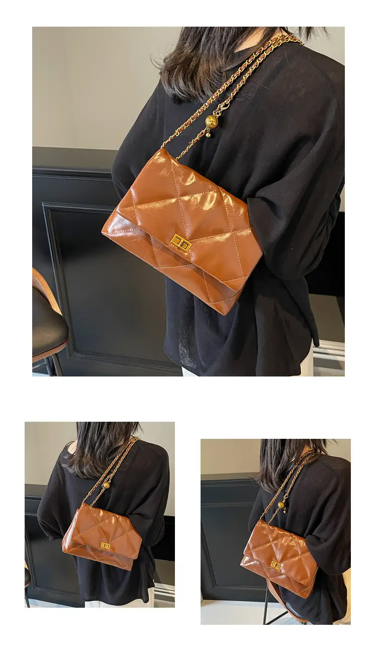 Red Leather Chain Shoulder Bag for Women — feature 9