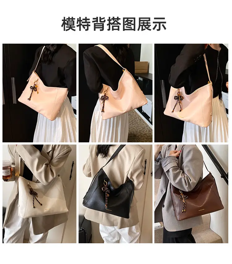Women's White Retro Shoulder Crossbody Bag Large Capacity — feature 6