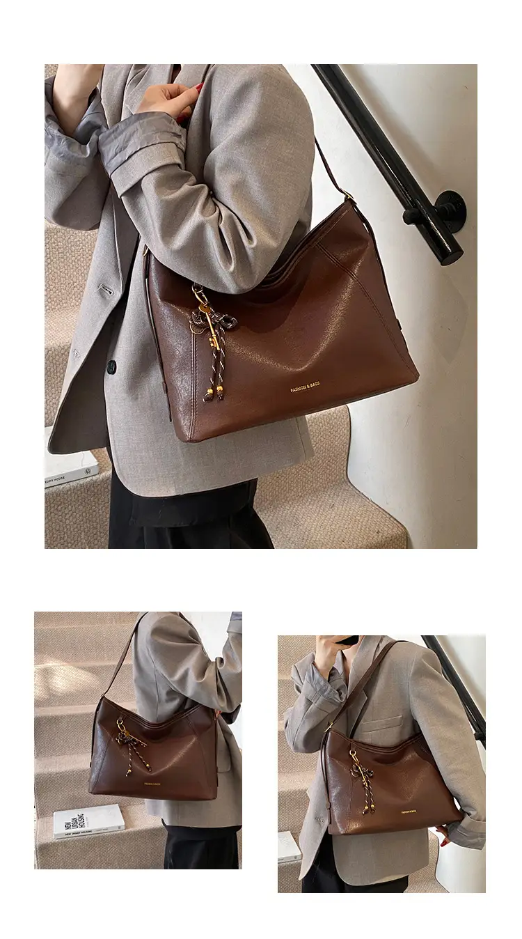 Women's White Retro Shoulder Crossbody Bag Large Capacity — feature 9
