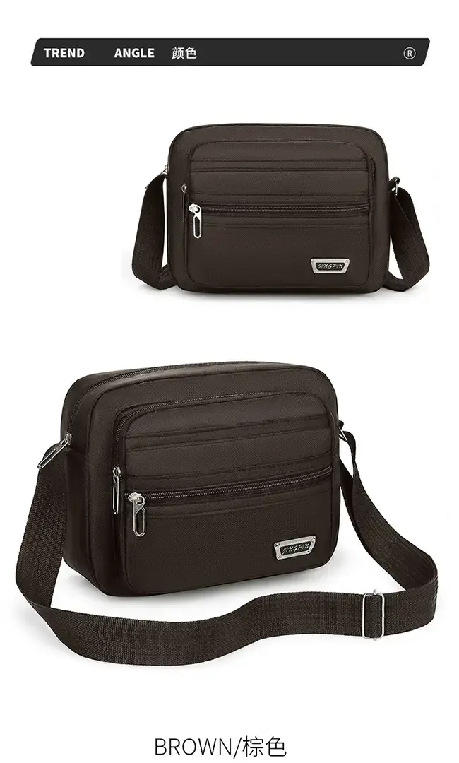 Men's Waterproof Satchel Shoulder Bag Black Multi-Layer — feature 22