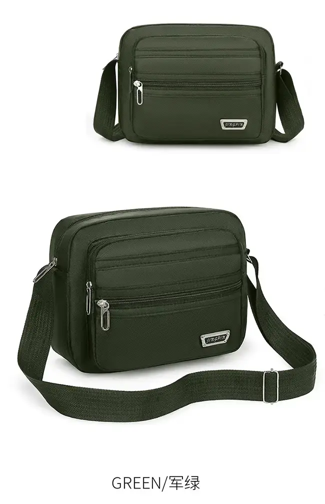 Men's Waterproof Satchel Shoulder Bag Black Multi-Layer — feature 23