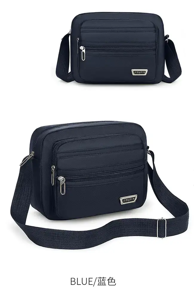Men's Waterproof Satchel Shoulder Bag Black Multi-Layer — feature 25