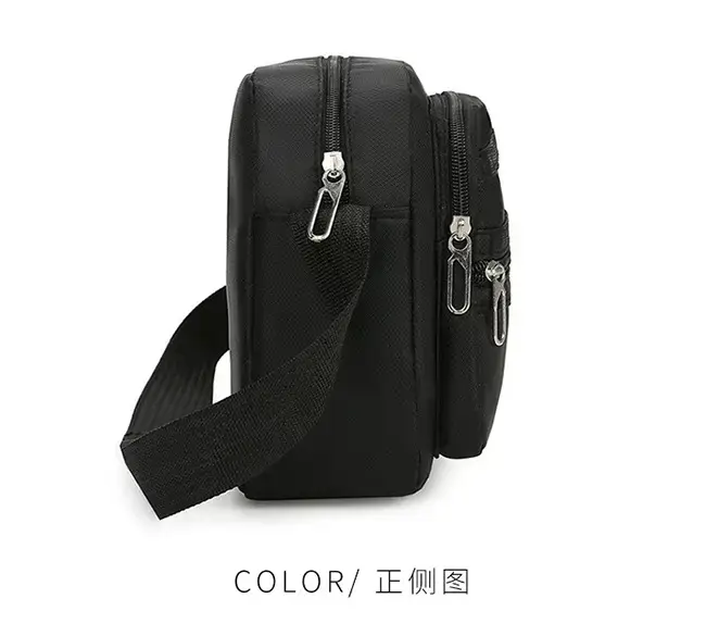 Men's Waterproof Satchel Shoulder Bag Black Multi-Layer — feature 28