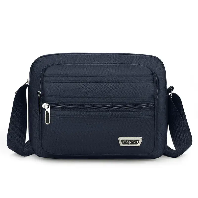 Men's Waterproof Satchel Shoulder Bag Black Multi-Layer - Image 2