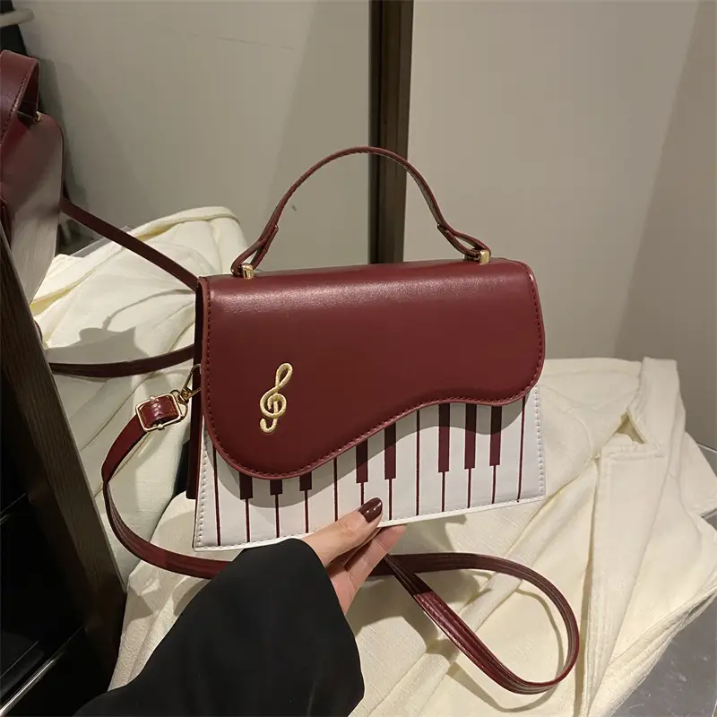 Women's Brown Piano Note Shoulder Bag 2024
