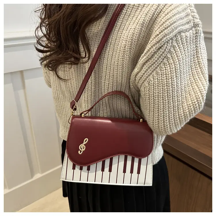 Women's Brown Piano Note Shoulder Bag 2024 — feature 12