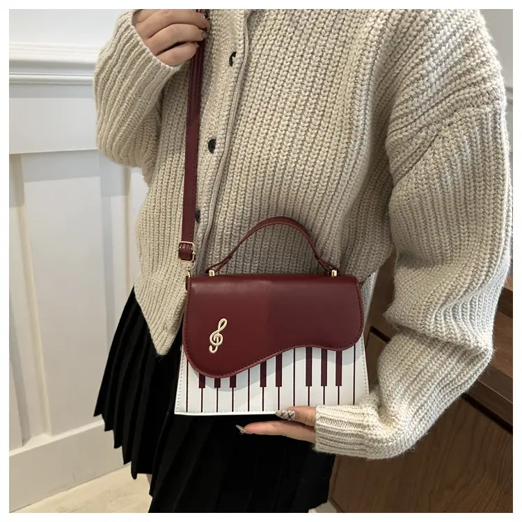 Women's Brown Piano Note Shoulder Bag 2024 — feature 13