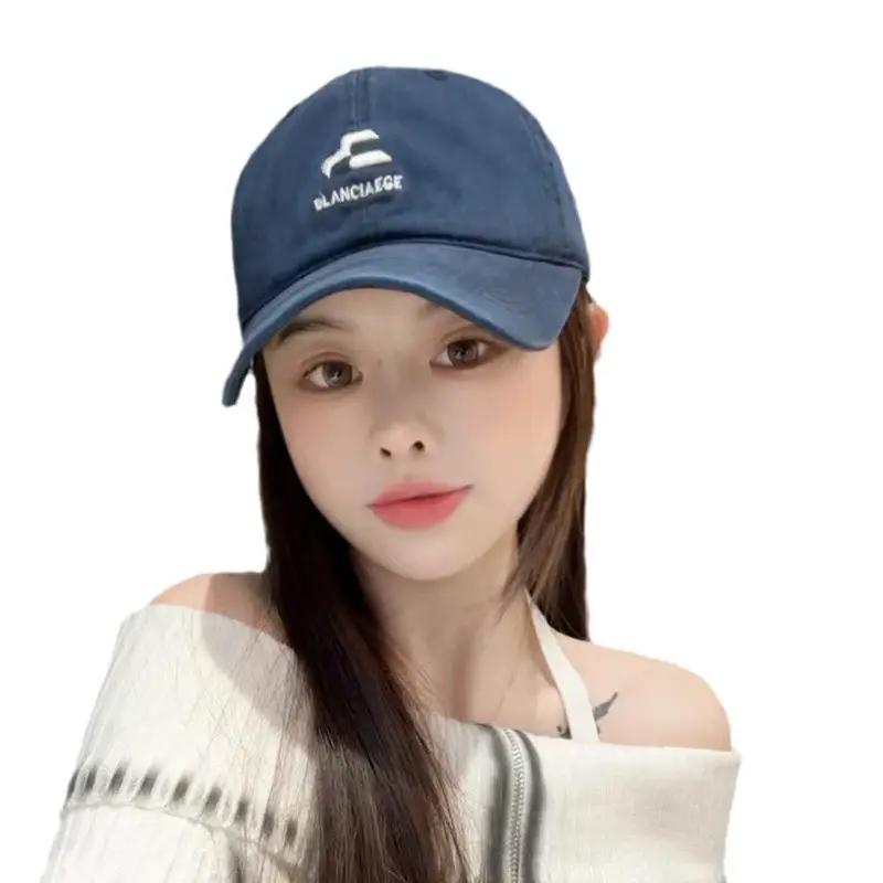 Japanese Embroidered Blue Baseball Cap for Women Spring - Image 12
