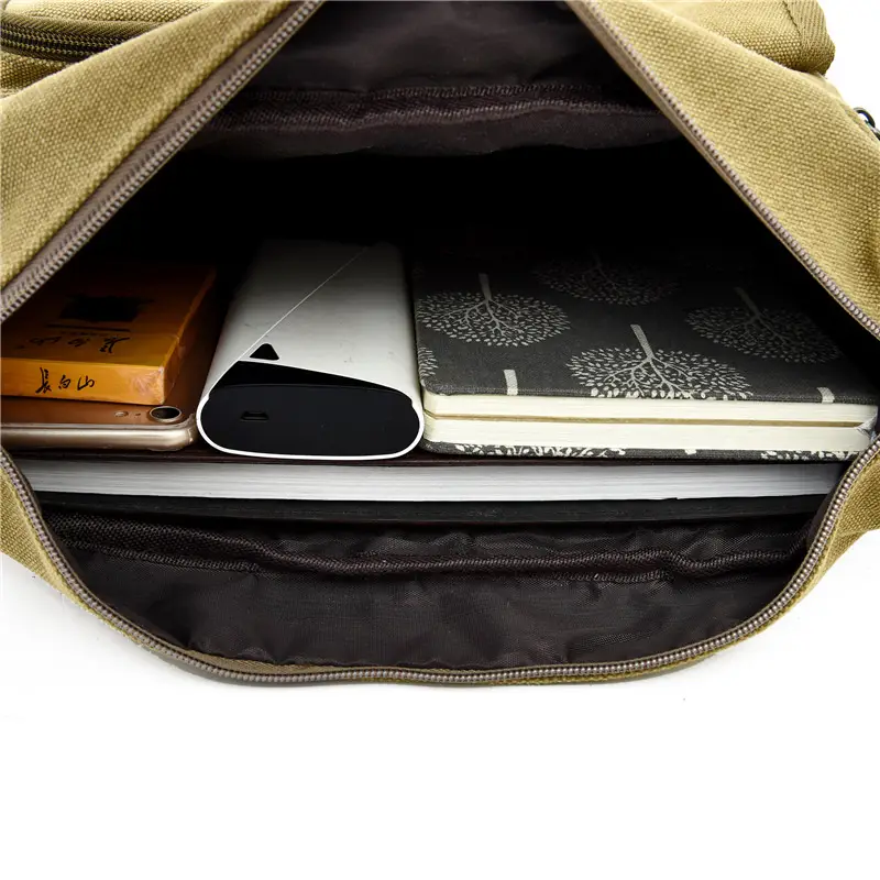 Extra Large Canvas Bag Men's Travel Tool Bag Olive Green - Image 8