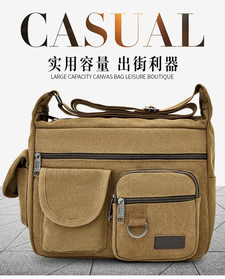 Extra Large Canvas Bag Men's Travel Tool Bag Olive Green — feature 1