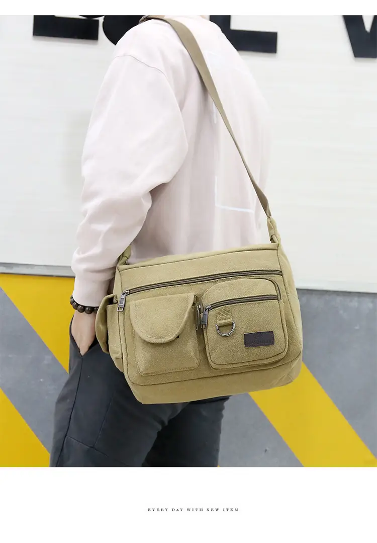 Extra Large Canvas Bag Men's Travel Tool Bag Olive Green — feature 10