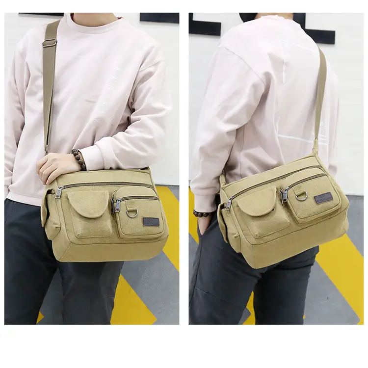 Extra Large Canvas Bag Men's Travel Tool Bag Olive Green — feature 11