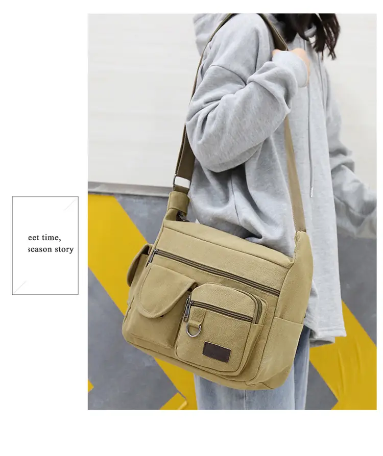 Extra Large Canvas Bag Men's Travel Tool Bag Olive Green — feature 16