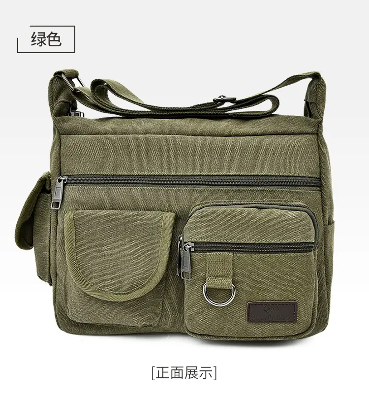 Extra Large Canvas Bag Men's Travel Tool Bag Olive Green — feature 21