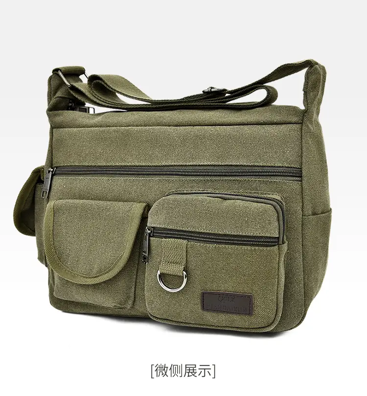 Extra Large Canvas Bag Men's Travel Tool Bag Olive Green — feature 22