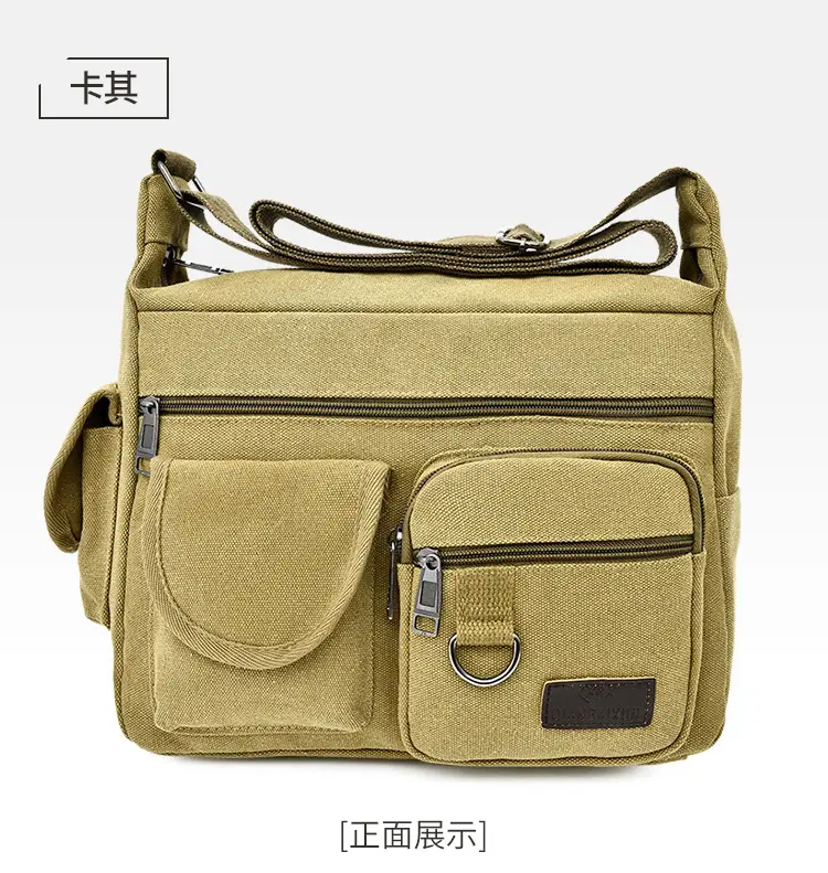 Extra Large Canvas Bag Men's Travel Tool Bag Olive Green — feature 25