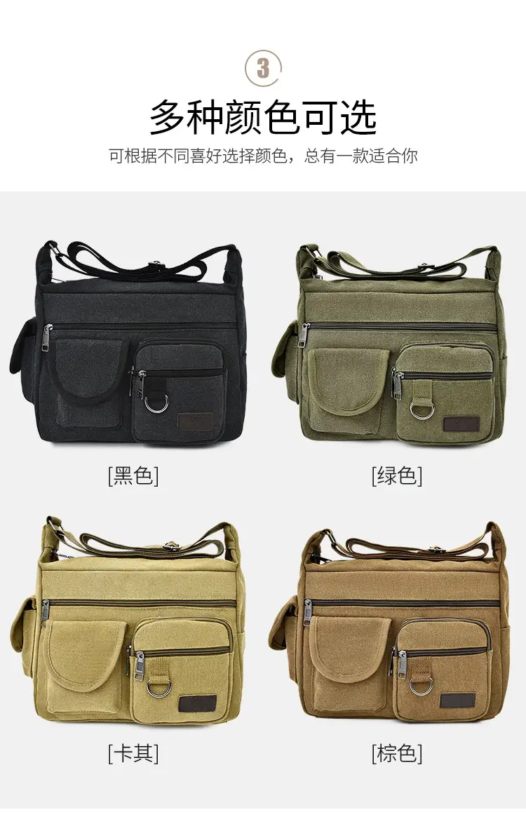 Extra Large Canvas Bag Men's Travel Tool Bag Olive Green — feature 3