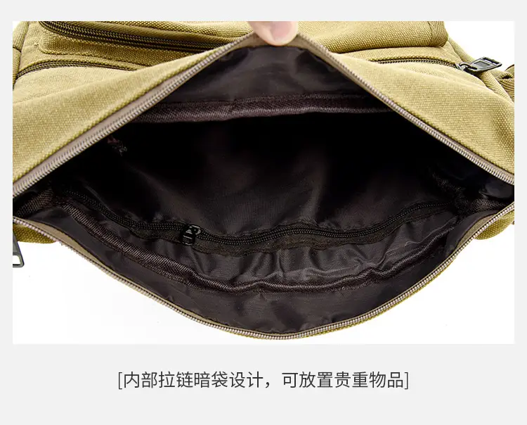 Extra Large Canvas Bag Men's Travel Tool Bag Olive Green — feature 35