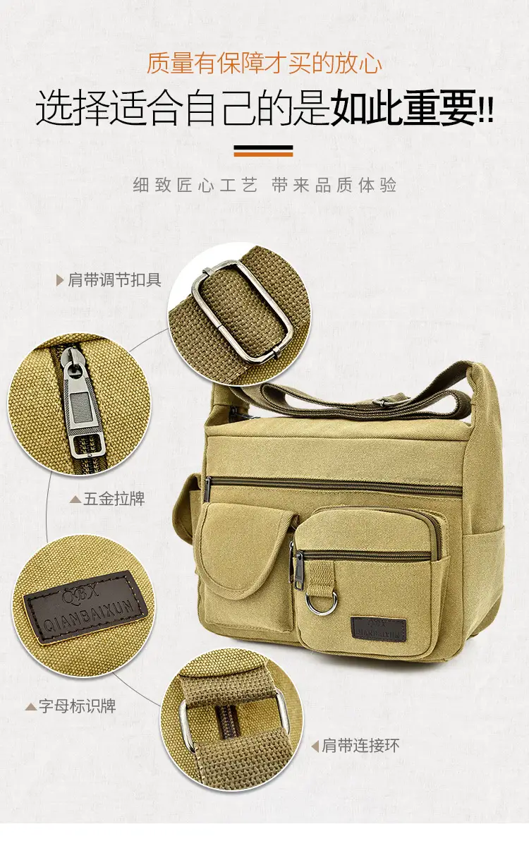 Extra Large Canvas Bag Men's Travel Tool Bag Olive Green — feature 4