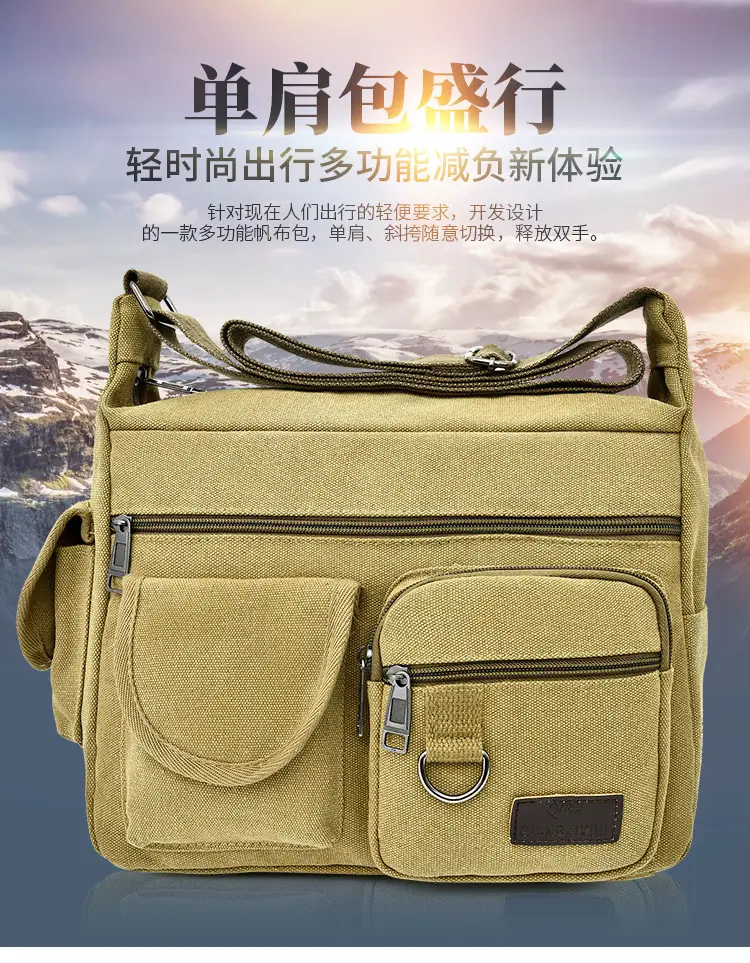 Extra Large Canvas Bag Men's Travel Tool Bag Olive Green — feature 5