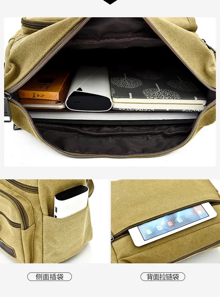 Extra Large Canvas Bag Men's Travel Tool Bag Olive Green — feature 8