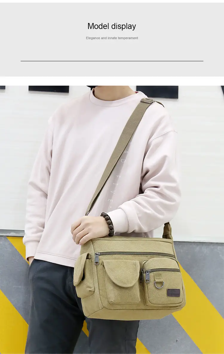 Extra Large Canvas Bag Men's Travel Tool Bag Olive Green — feature 9
