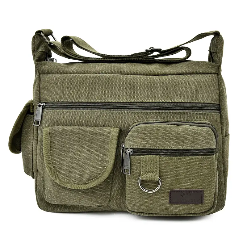Extra Large Canvas Bag Men's Travel Tool Bag Olive Green - Image 4