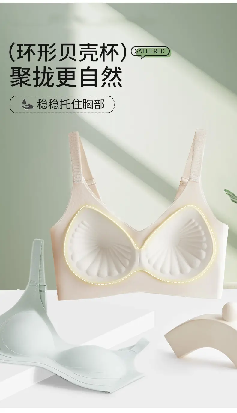 Plus Size Seamless Bra Without Steel Ring Gathered — feature 14