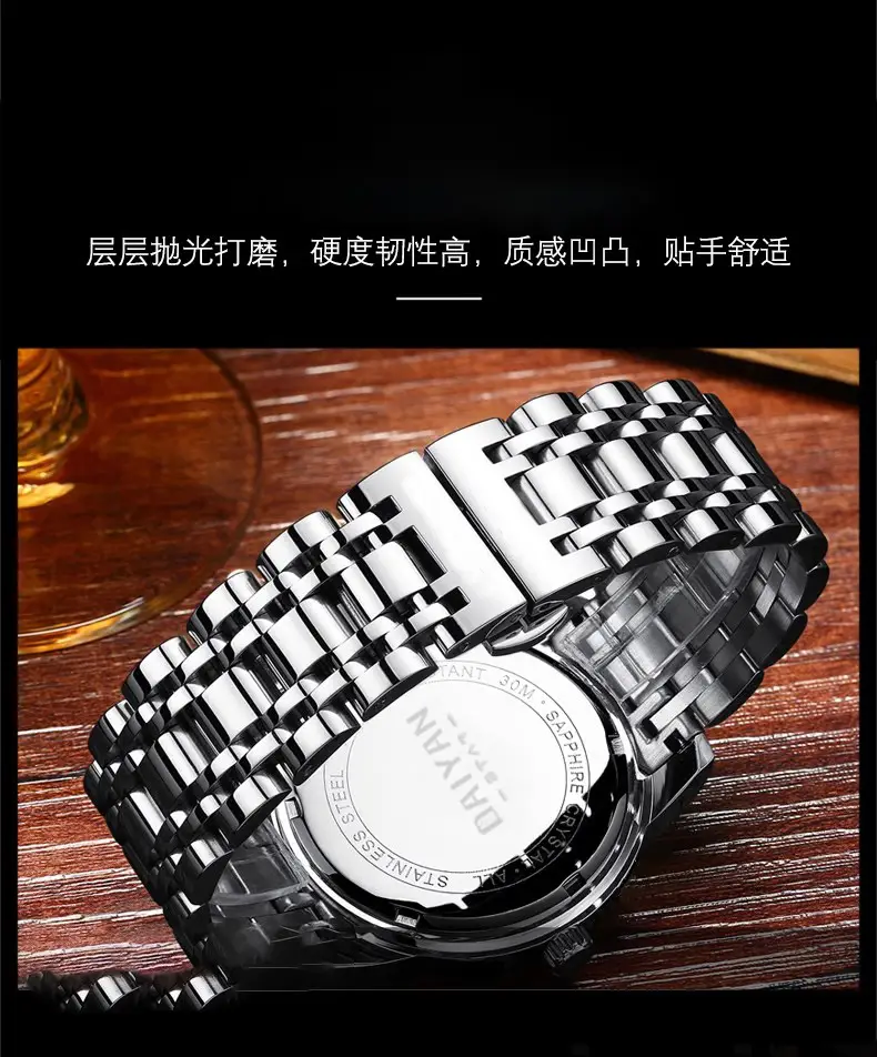 Stainless Steel Quartz Watch with Double Calendar — feature 2