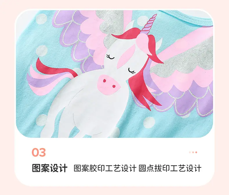 Little Unicorn Dress for Girls Summer Cotton Cross-border — feature 11