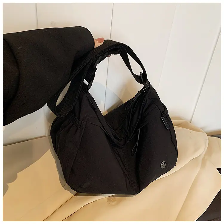 Korean Style Crossbody Bag Beige Nylon Large Capacity — feature 15