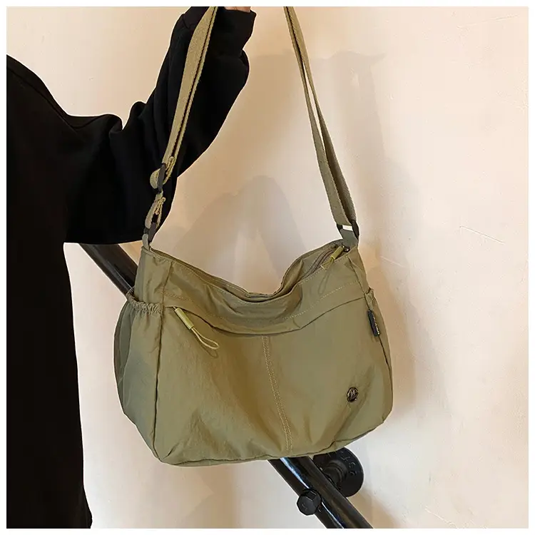 Korean Style Crossbody Bag Beige Nylon Large Capacity — feature 32