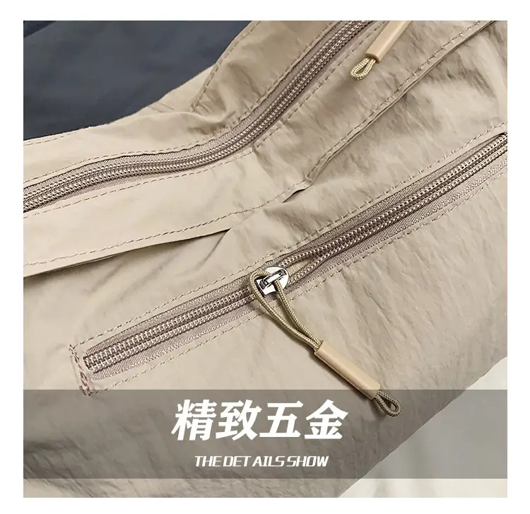 Korean Style Crossbody Bag Beige Nylon Large Capacity — feature 4