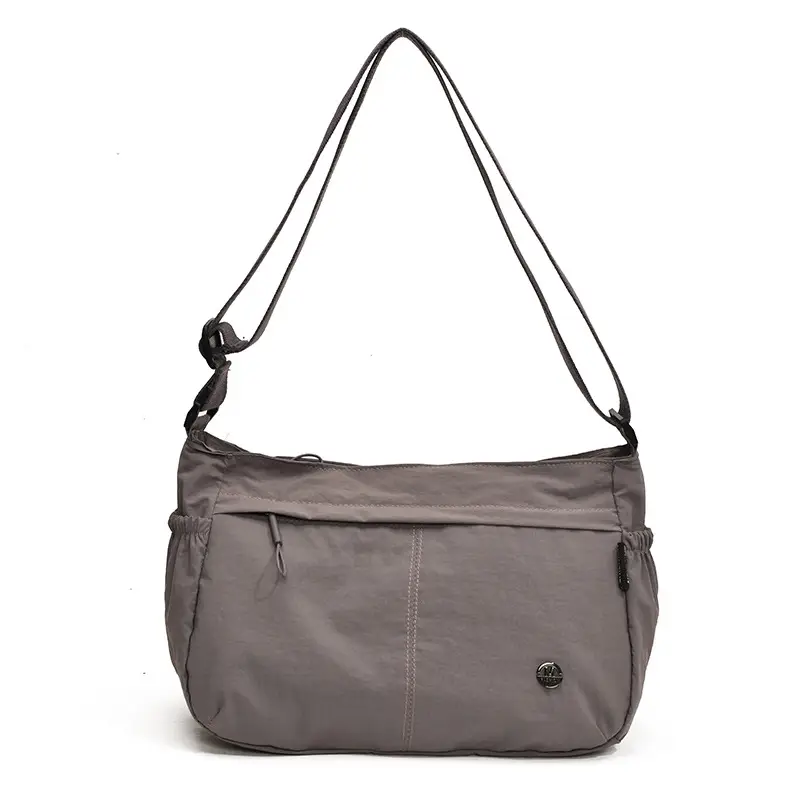 Korean Style Crossbody Bag Beige Nylon Large Capacity