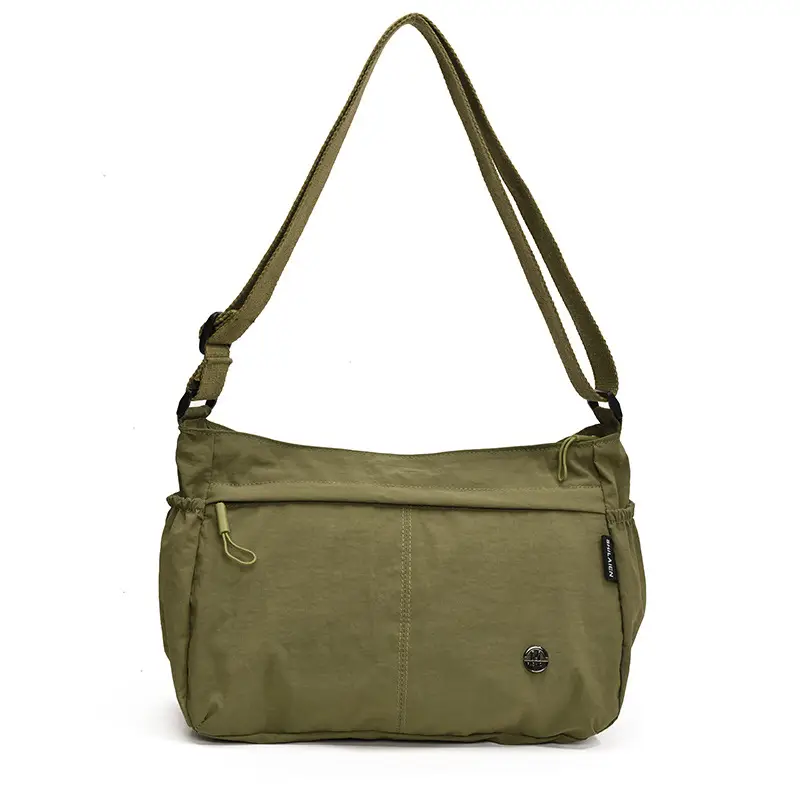 Korean Style Crossbody Bag Beige Nylon Large Capacity