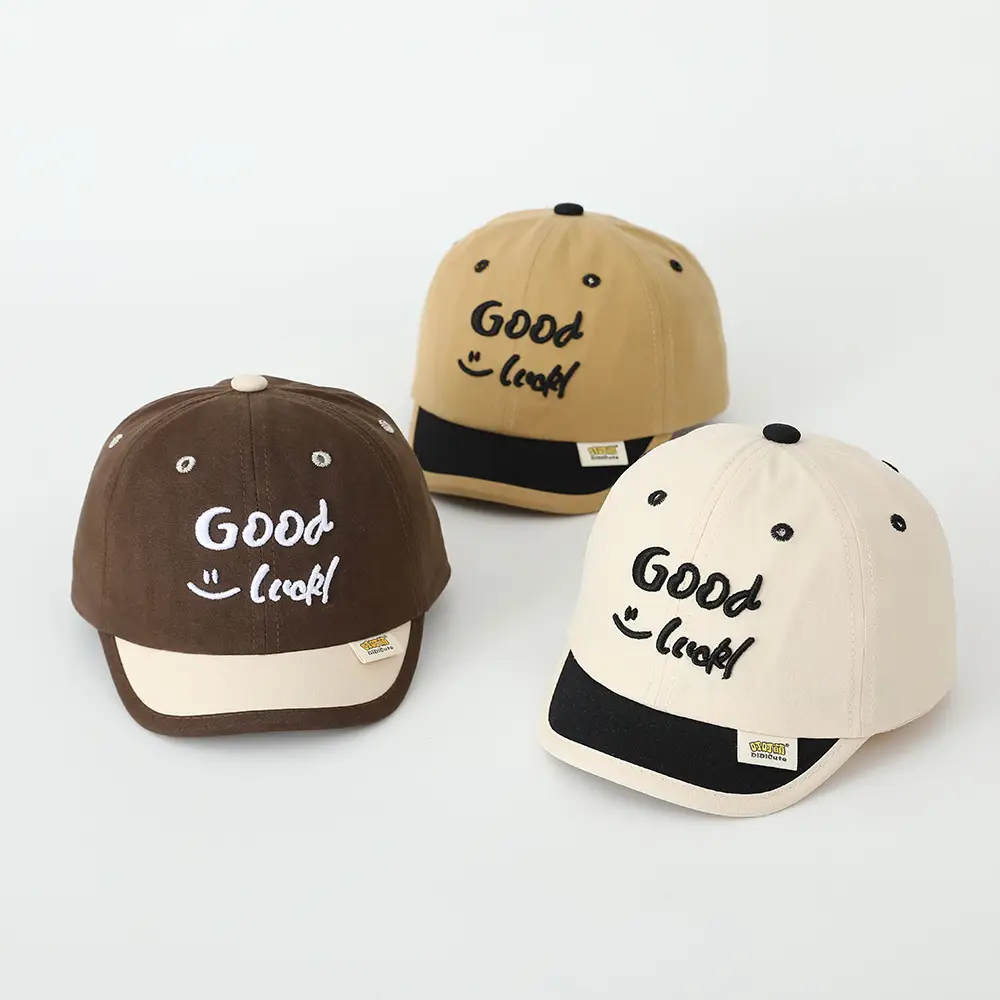 Brown "Good Luck" Baby Cap for Kids