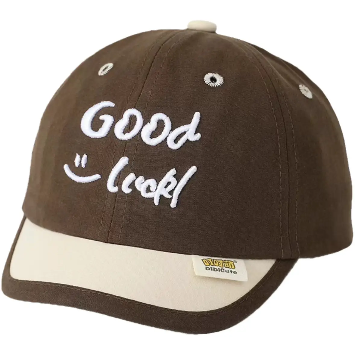Brown "Good Luck" Baby Cap for Kids