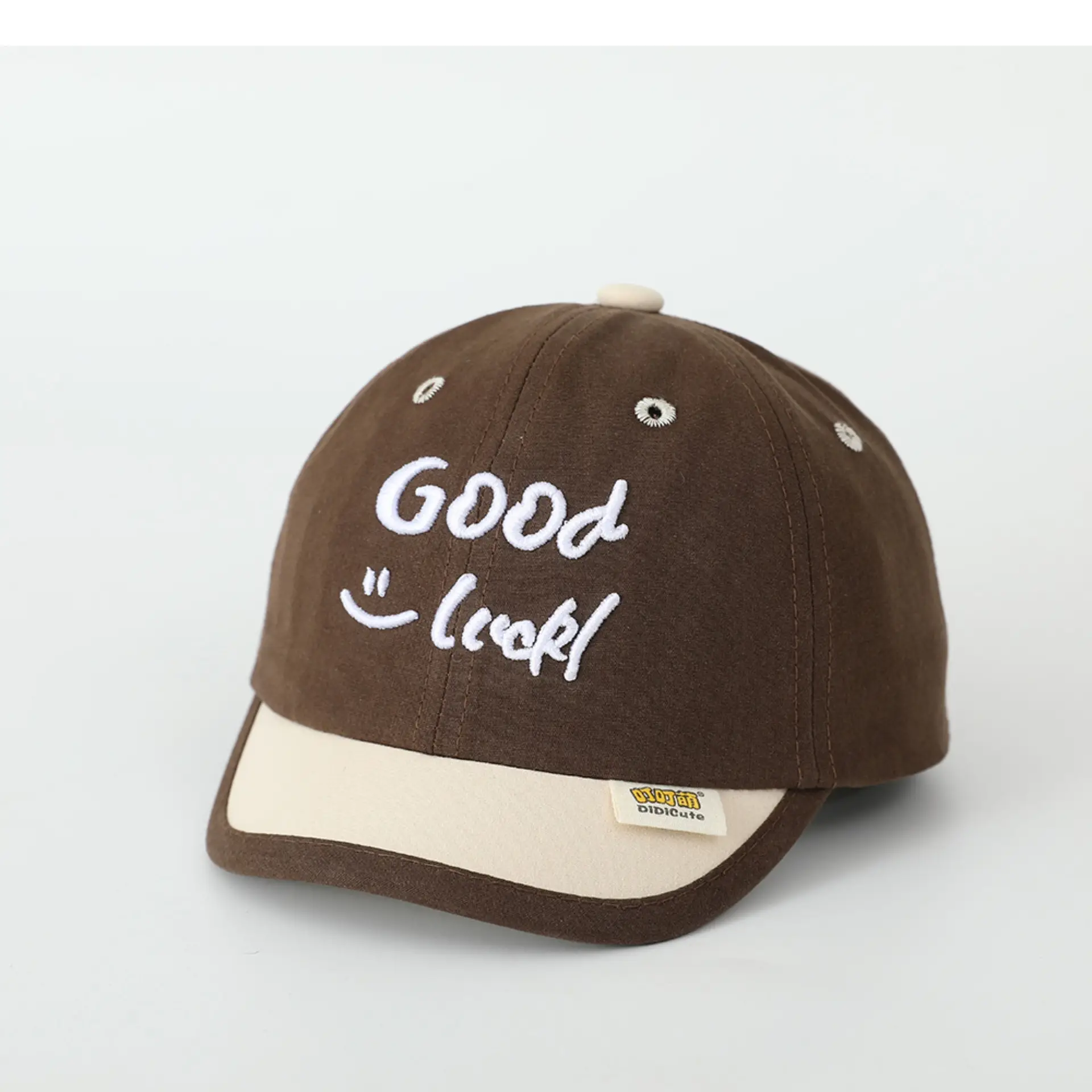 Brown "Good Luck" Baby Cap for Kids — feature 12
