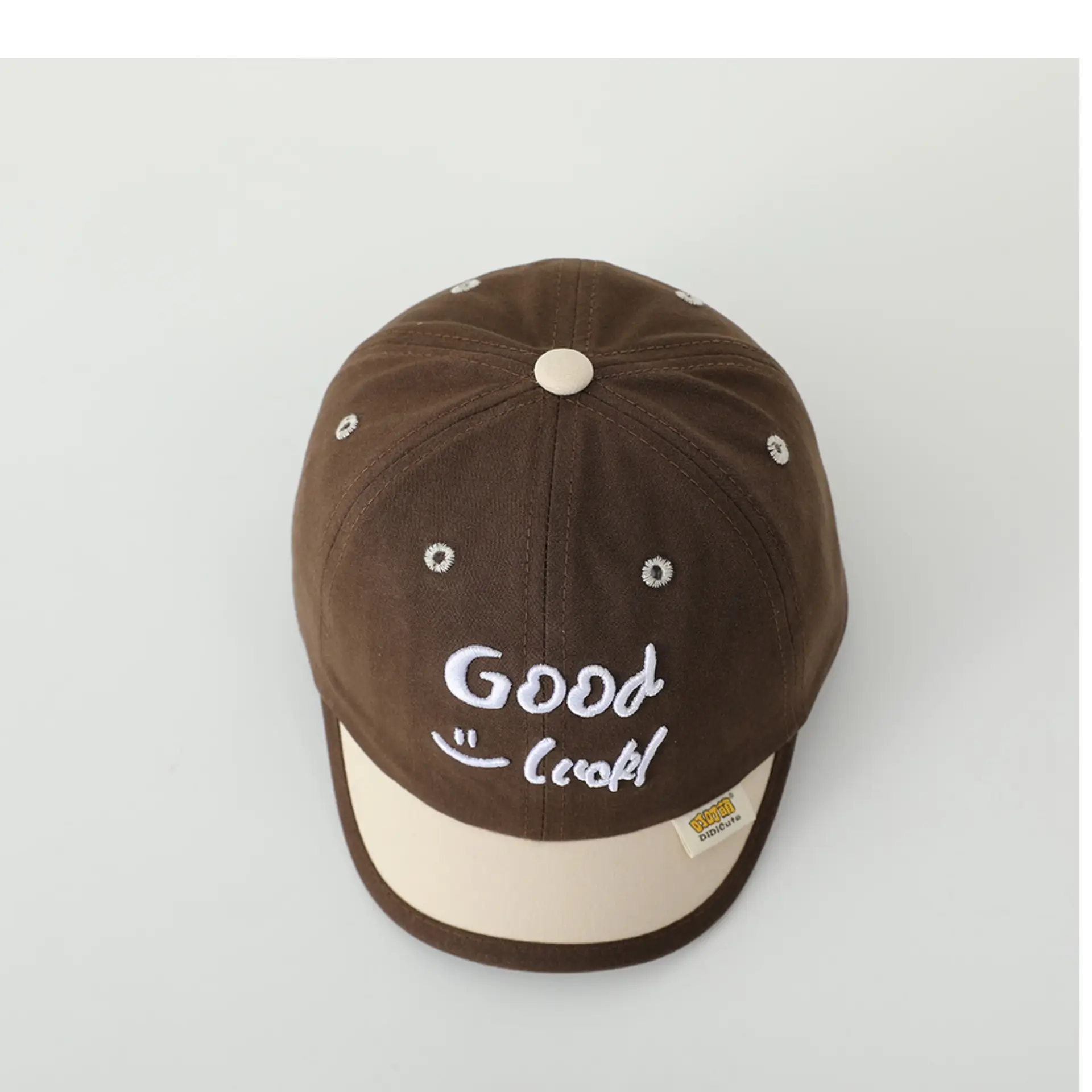 Brown "Good Luck" Baby Cap for Kids — feature 13