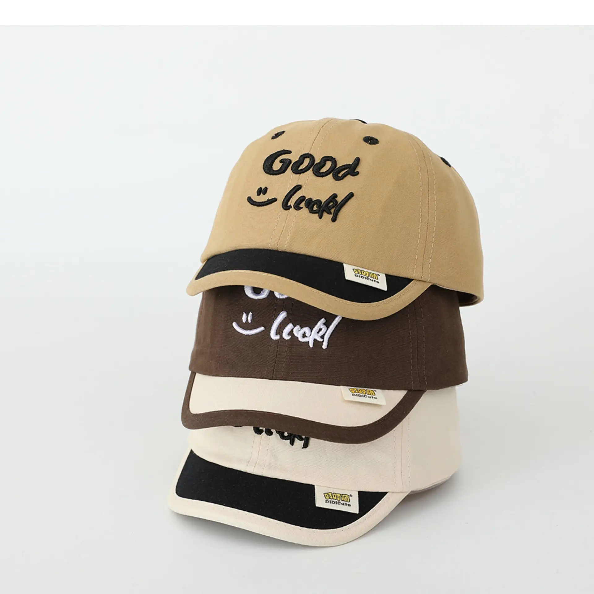 Brown "Good Luck" Baby Cap for Kids — feature 6