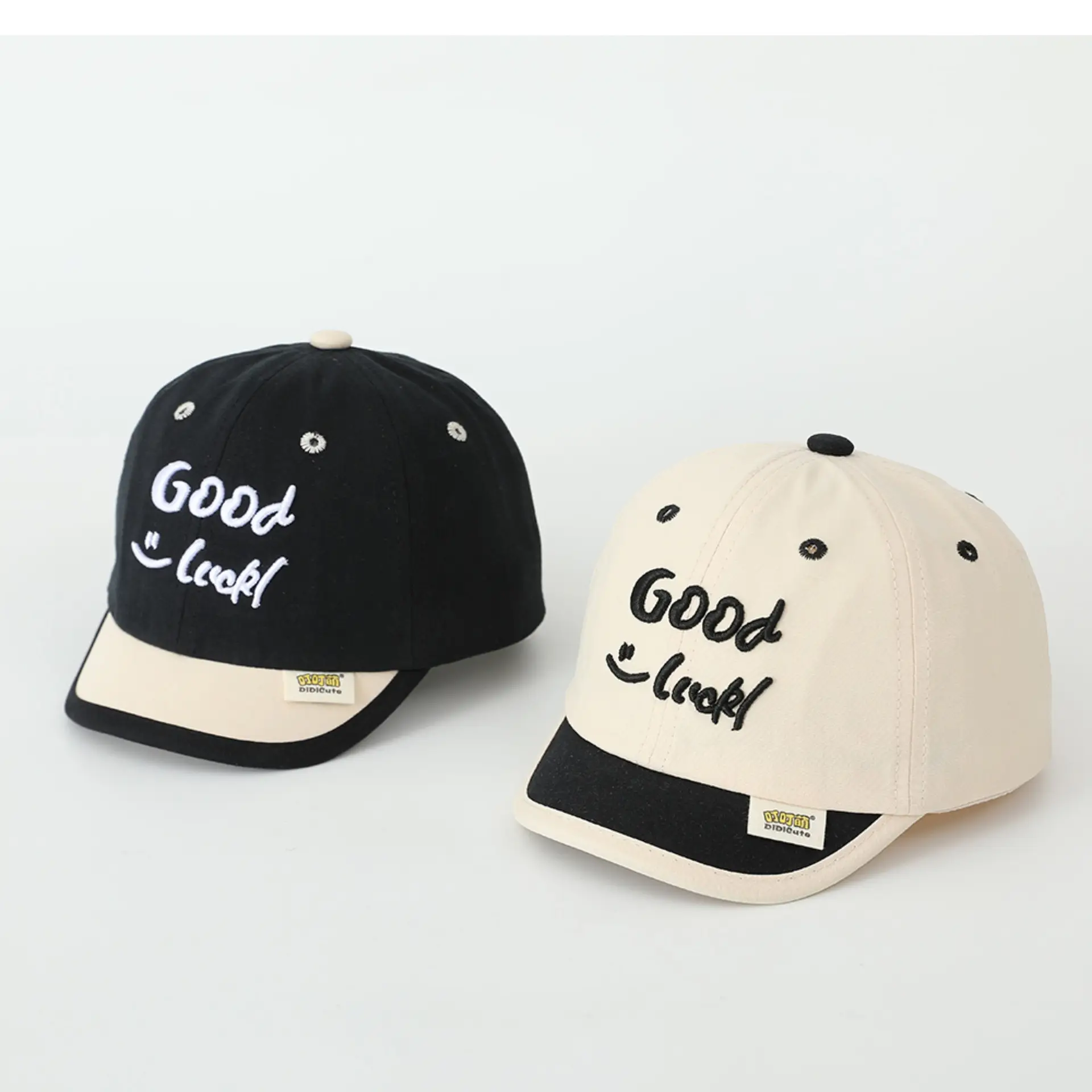 Brown "Good Luck" Baby Cap for Kids — feature 7