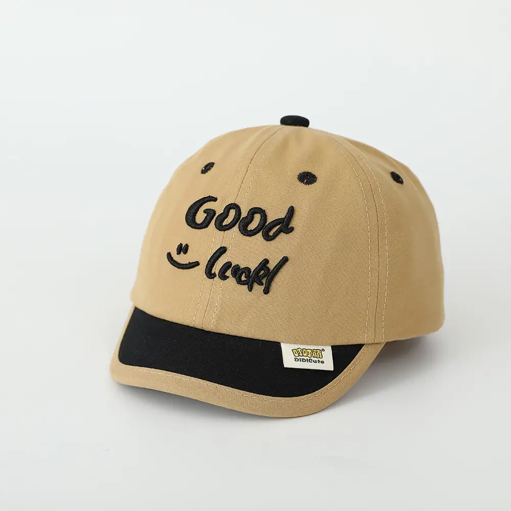 Brown "Good Luck" Baby Cap for Kids