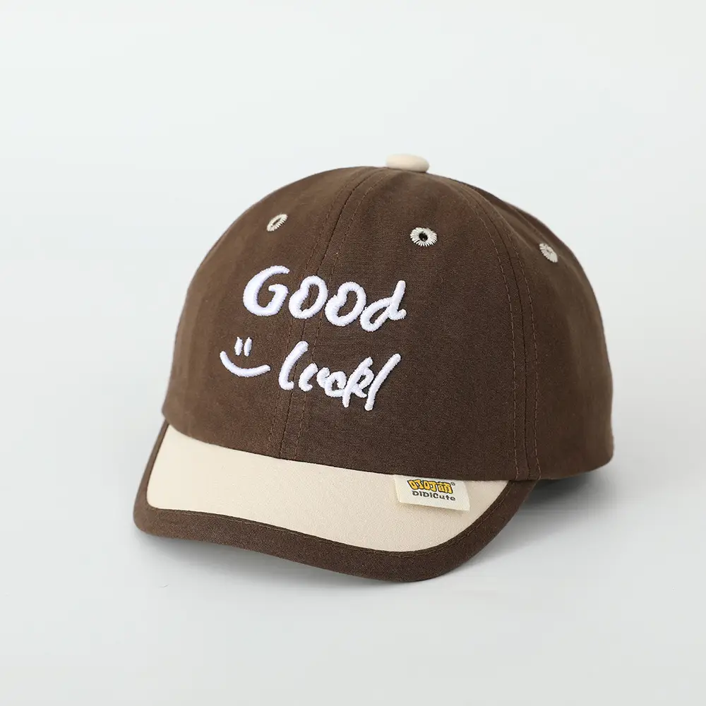 Brown "Good Luck" Baby Cap for Kids